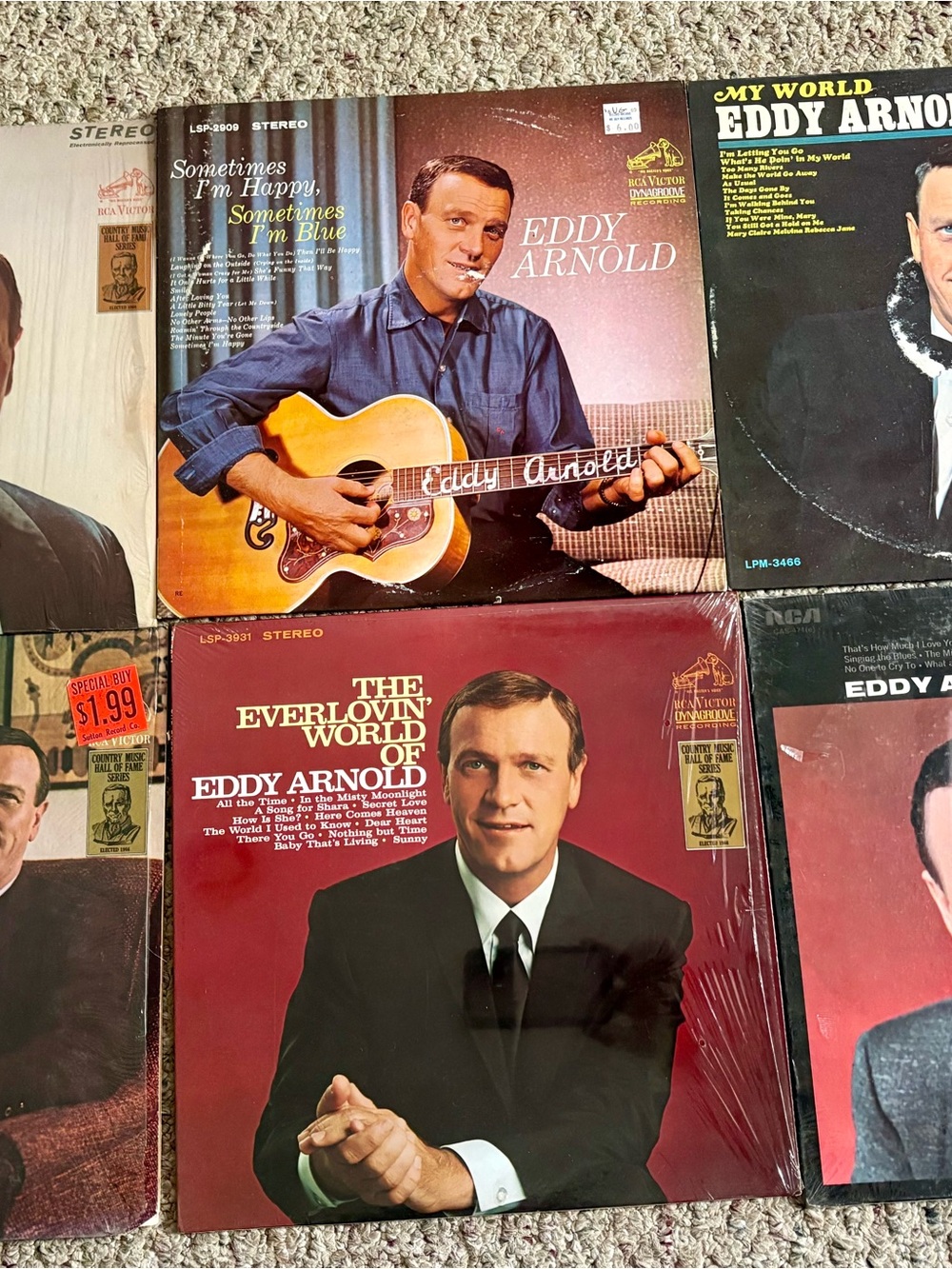 Lot Of 6 Eddie Arnold Classic Country Vinyl Records 6LP 50s 60s VG To VG+